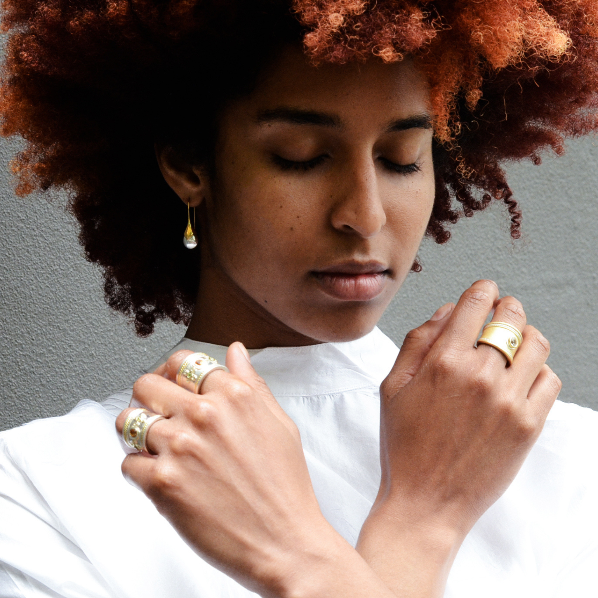 Cleopatra Ring | Assorted Stones, Sterling Silver and Gold Plate