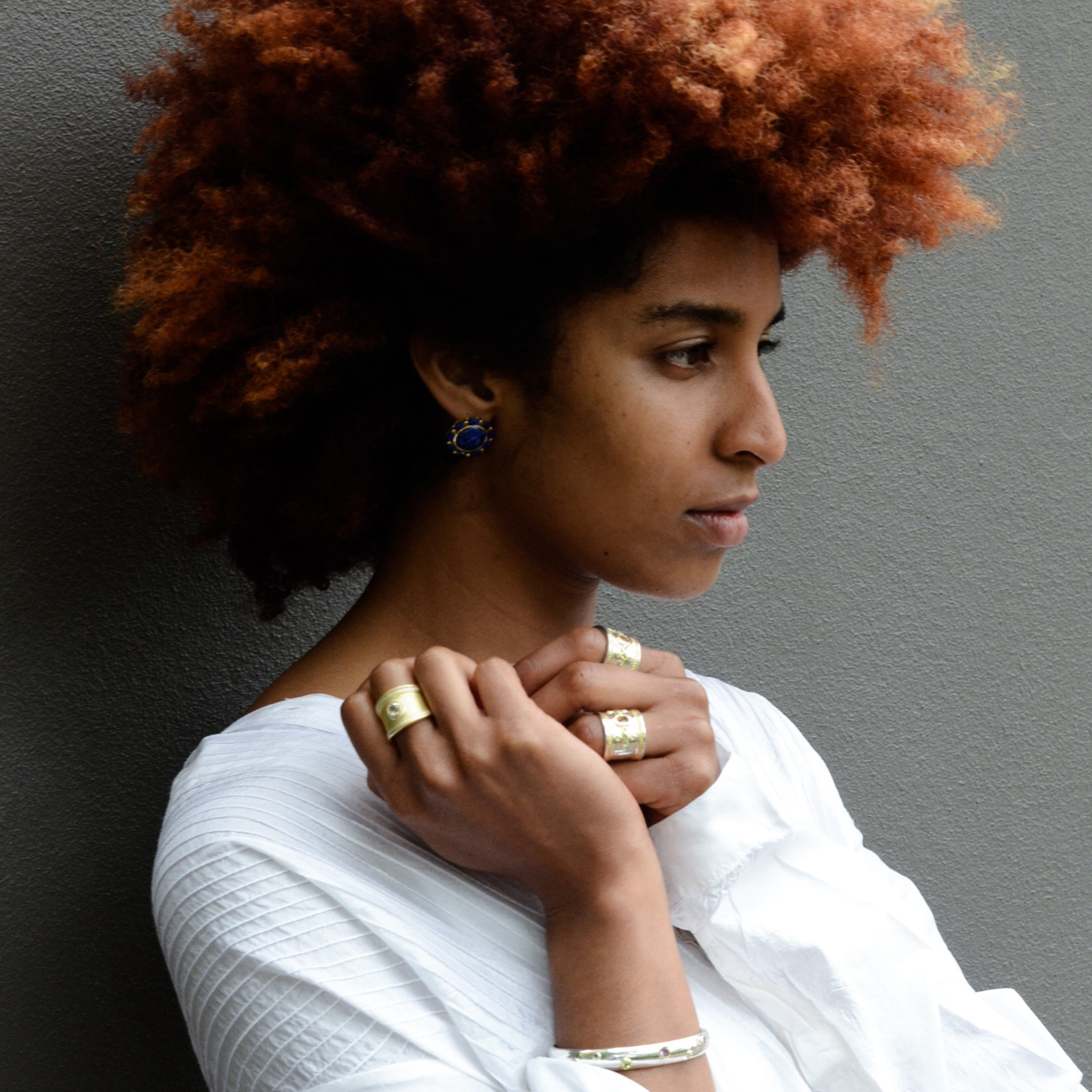 Cleopatra Ring | Assorted Stones, Sterling Silver and Gold Plate