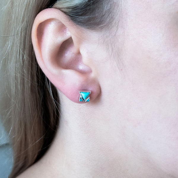 Spearhead Stud | Turquoise and Sterling Silver