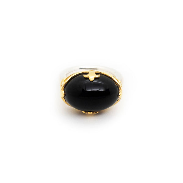 Duchess Ring | Black Onyx, Sterling Silver with Gold Plate
