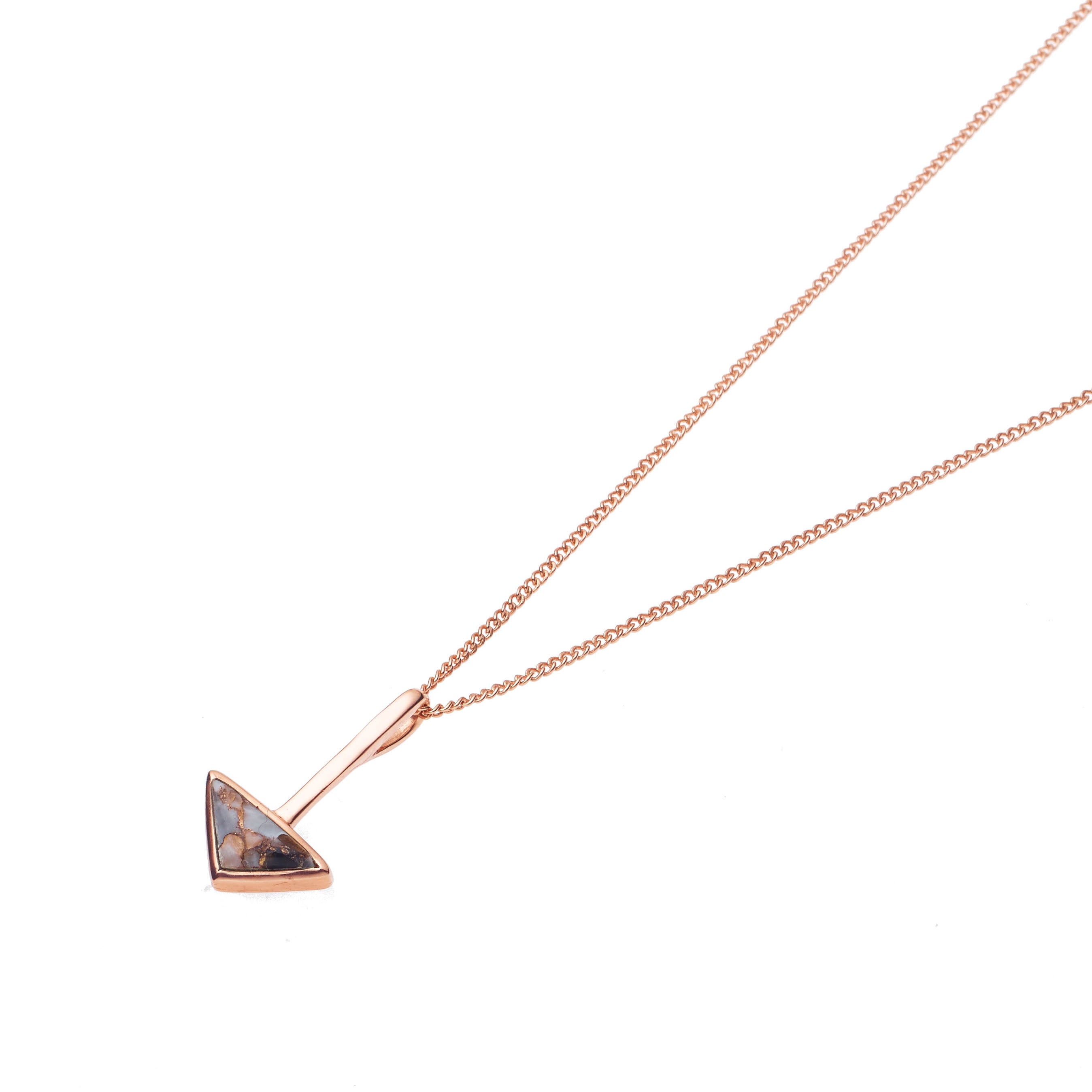 En Tribe Necklace | Black and White Calcite and Rose Gold Plate