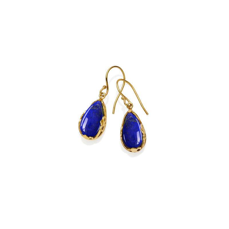 Monarch Earrings | Gold Plated Brass and Lapis
