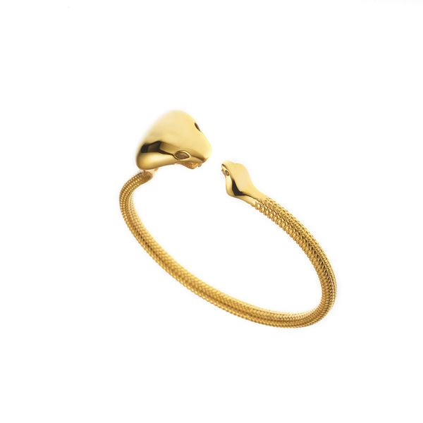 Mother Serpent Bangle | Gold Plate