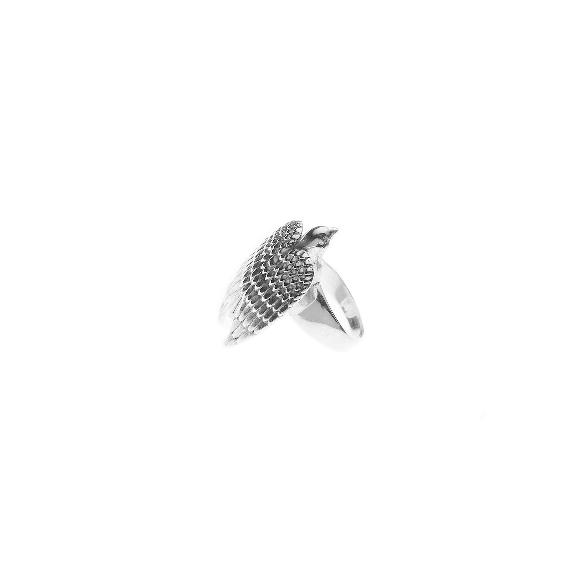 Resting Eagle Ring | Sterling Silver