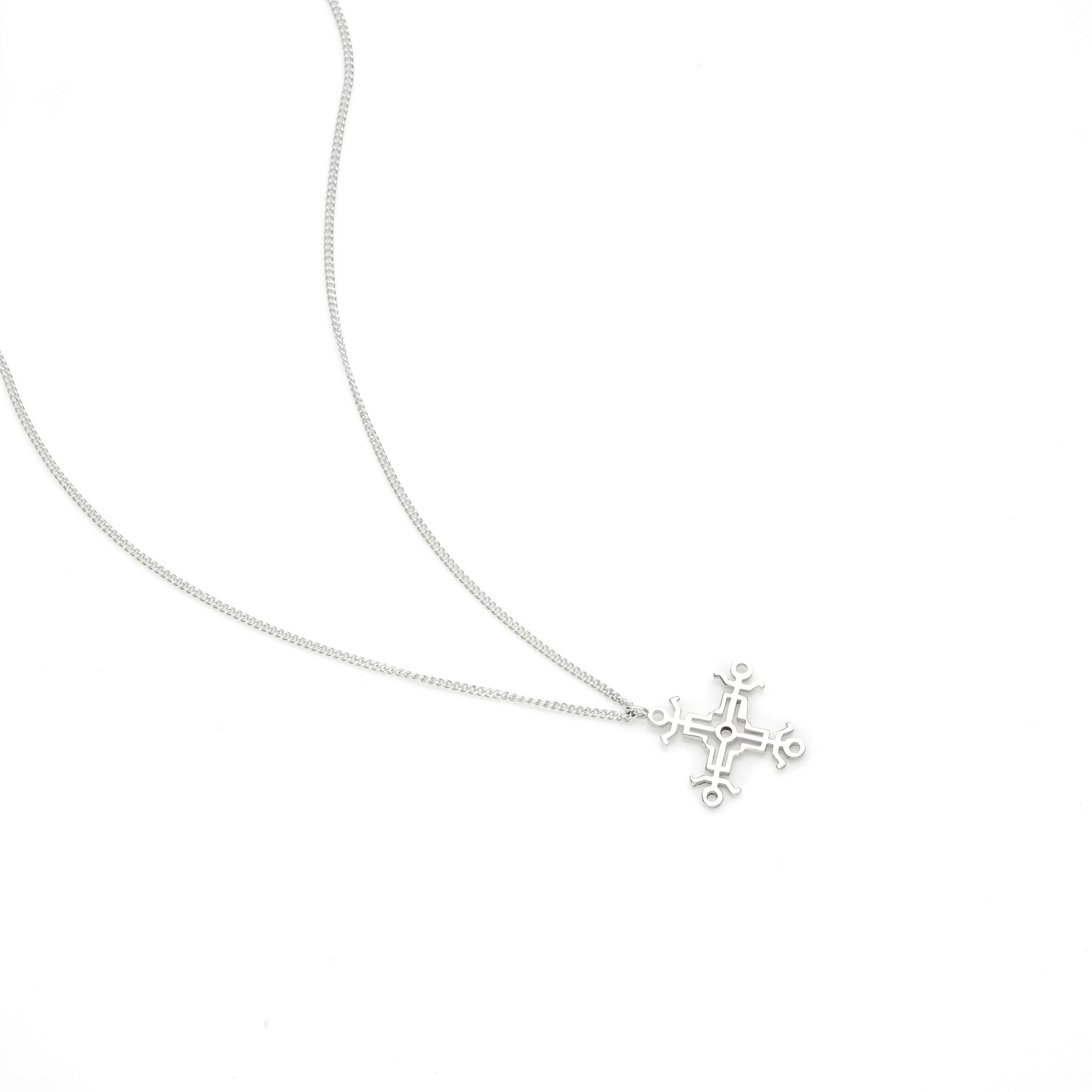 Hangman Square Necklace | 925 Sterling Silver