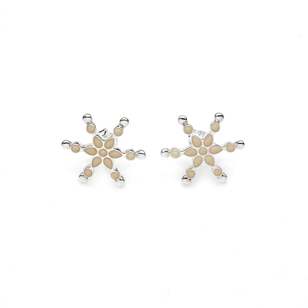 Frost Stud | Gold Enamel with Sterling Silver