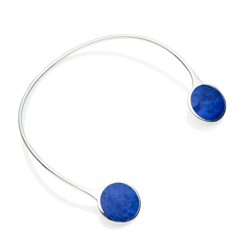 Full Moon Neck Cuff | Lapis and 925 Sterling Silver