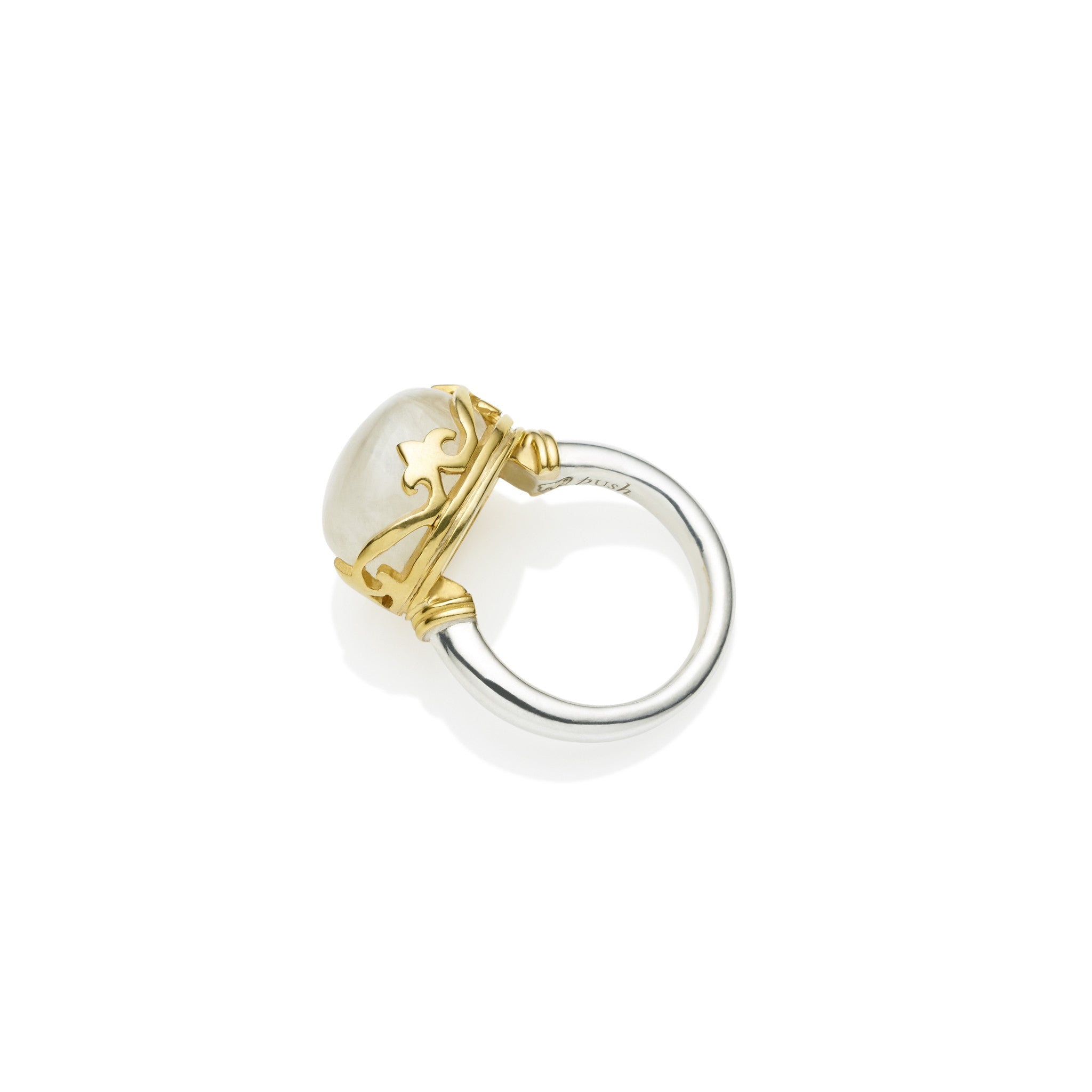 Princess Monarch Ring | Moonstone and Gold Plated Sterling Silver