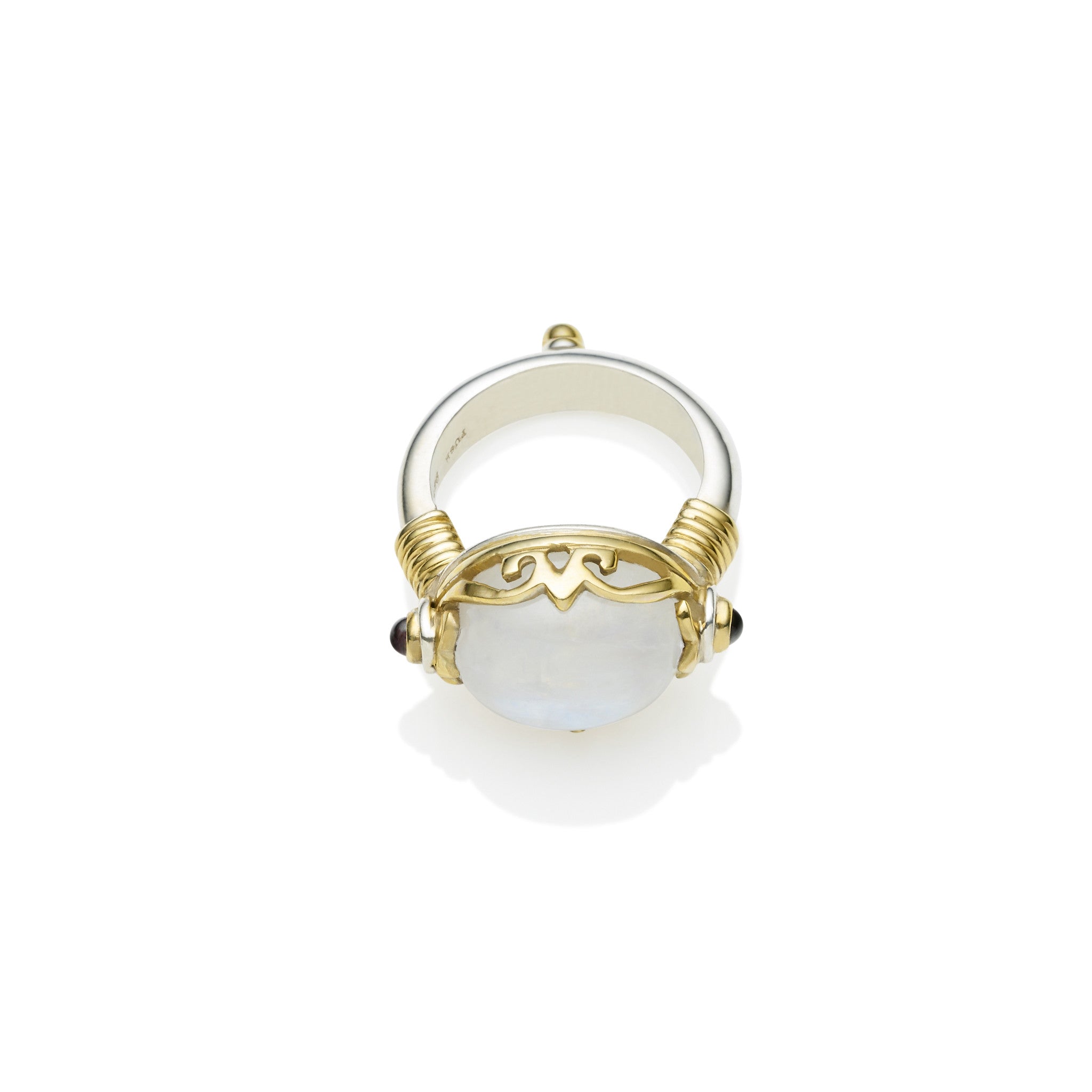 Empress Monarch Ring | Moonstone, Sterling Silver with Gold Plate