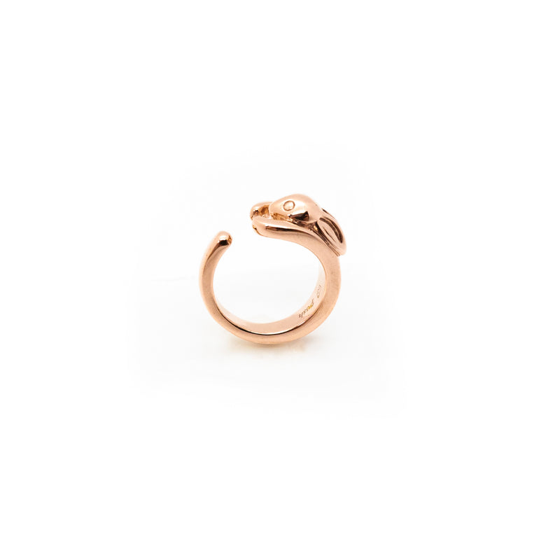 Rabbit Mini Ring | 925 Sterling Silver Rose Gold Plate