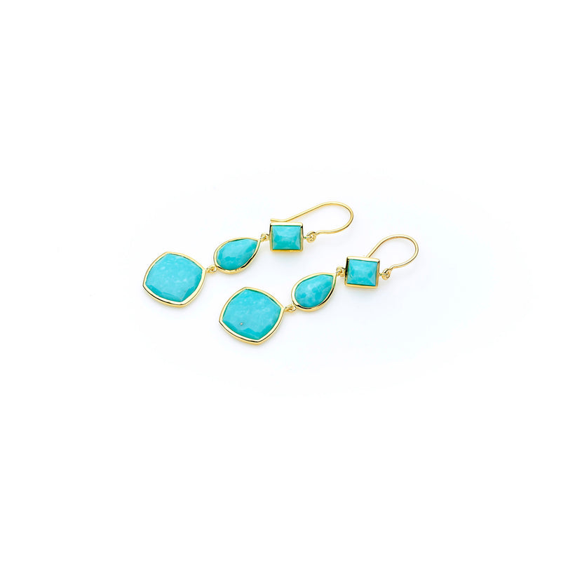Lysandra Earring | Turquoise and 925 Sterling Silver Gold Plate