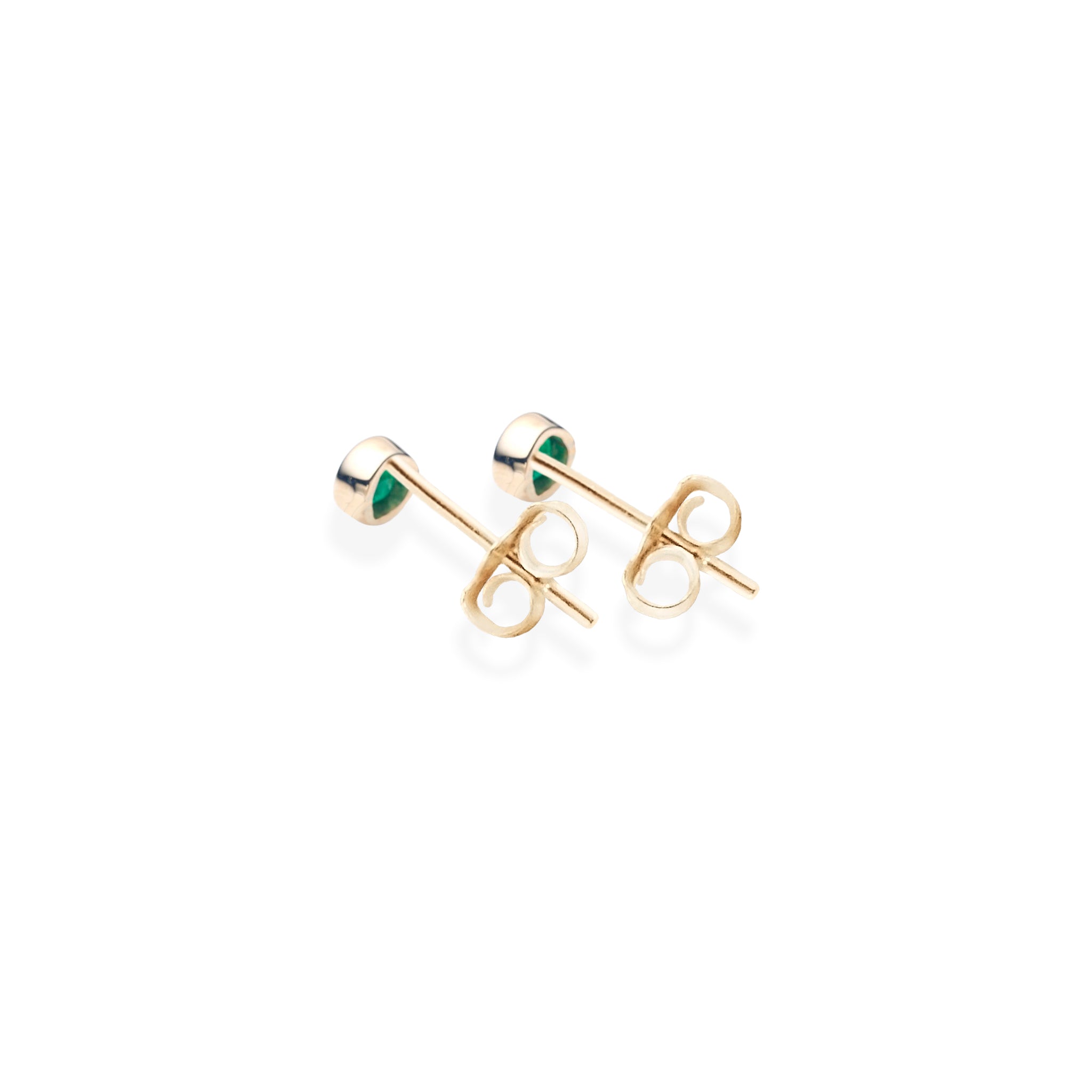 Jupiter's Moon Stud | 9k Gold with Emerald