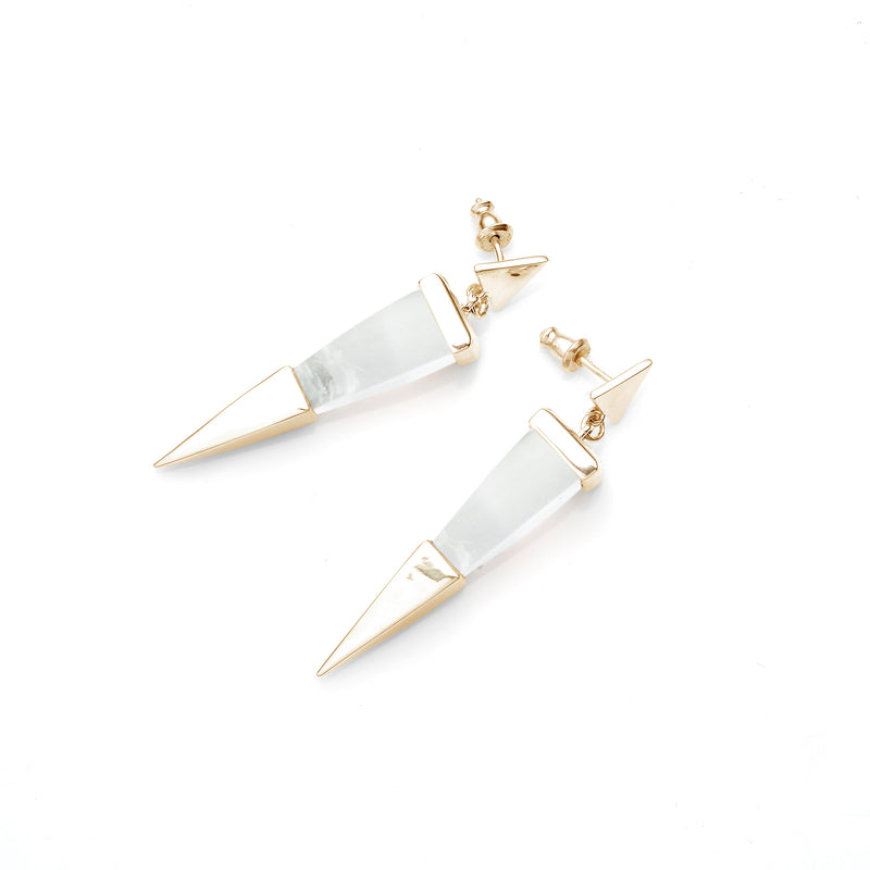 Shard Earrings | Gold Plate and Crystal