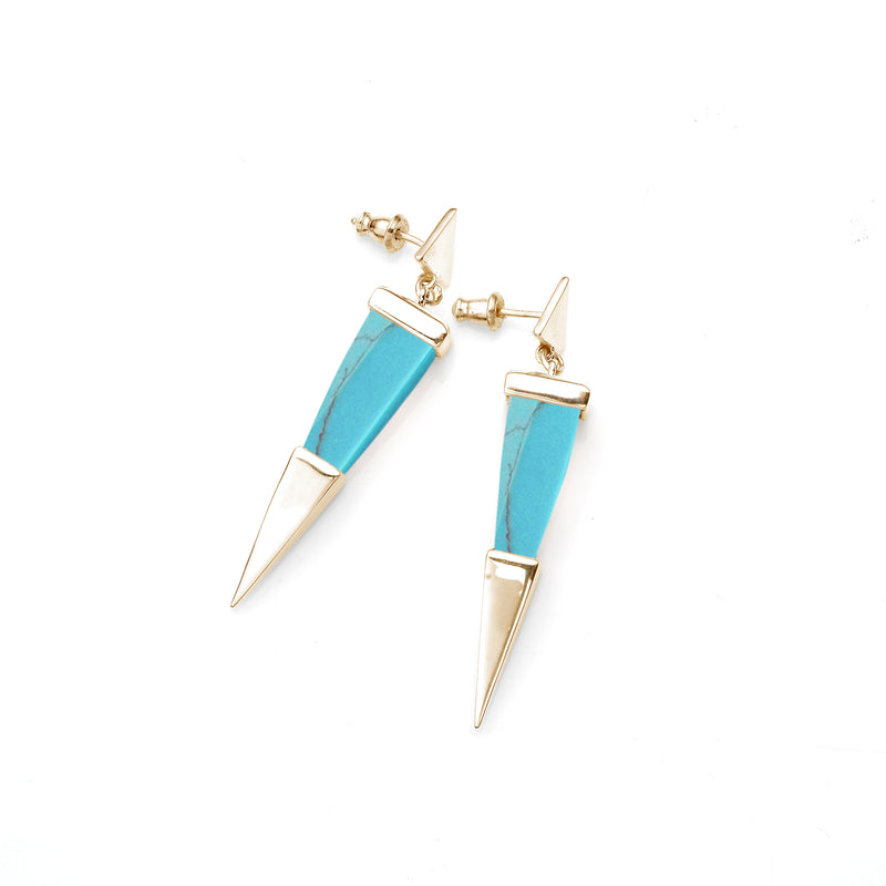 Shard Earring | Gold Plate and Turquoise