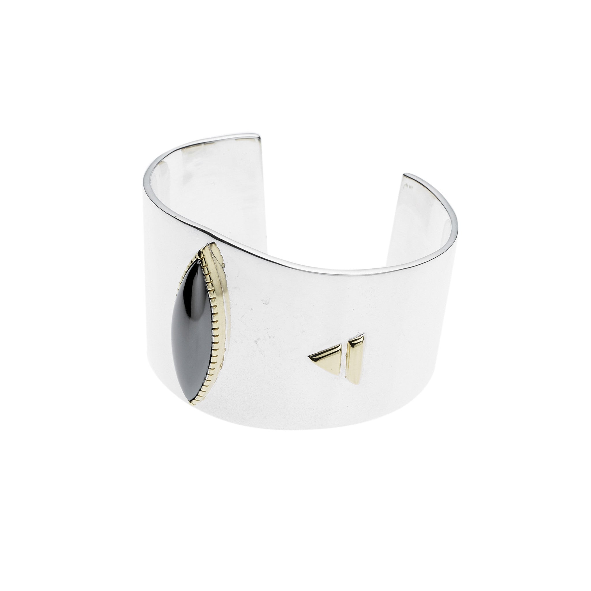 Shield Cuff | Hematite & 925 Sterling Silver