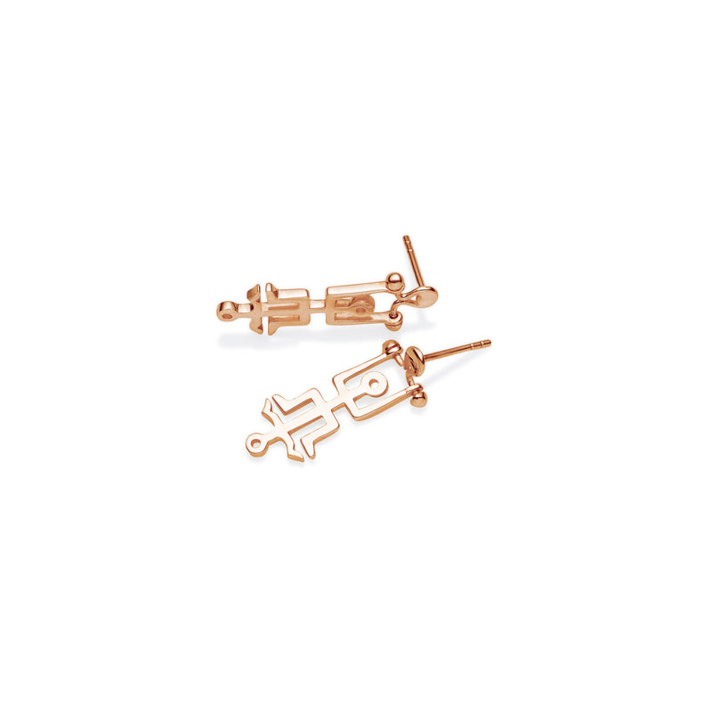 Mini Hangman Earrings | 925 Sterling Silver and Rose Gold Plate