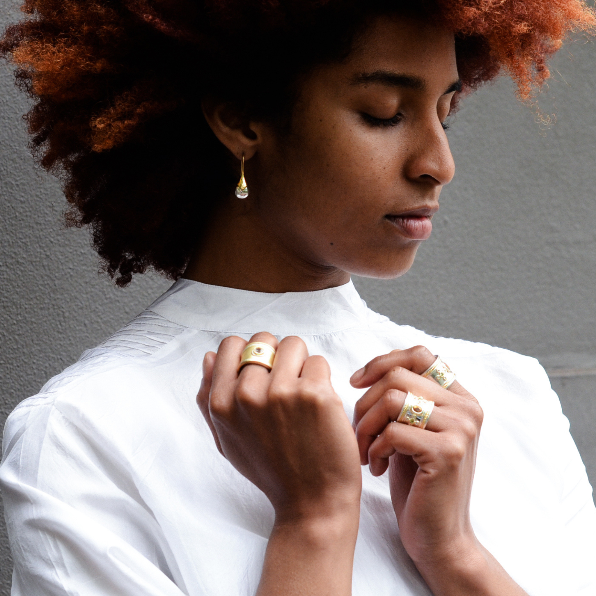 Cleopatra Ring | Assorted Stones, Sterling Silver and Gold Plate