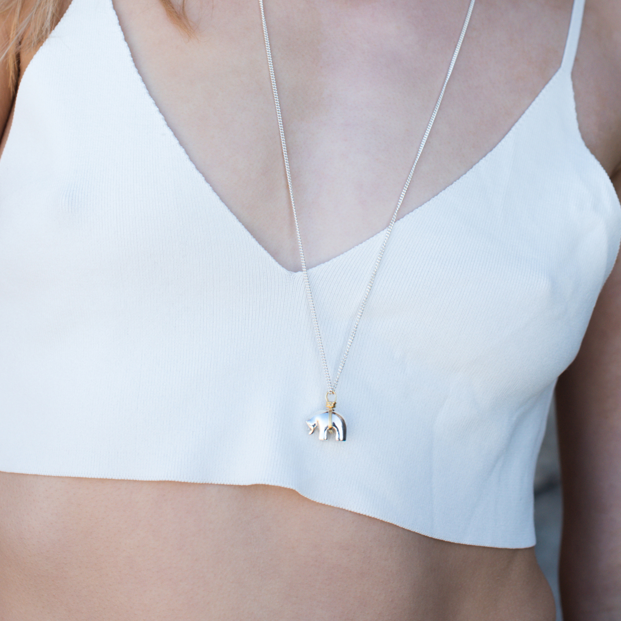 Lucy Bear Necklace | Sterling Silver and Gold Plate