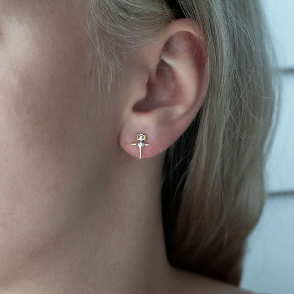 Didia Studs | Gold plate with Sterling Silver Tips