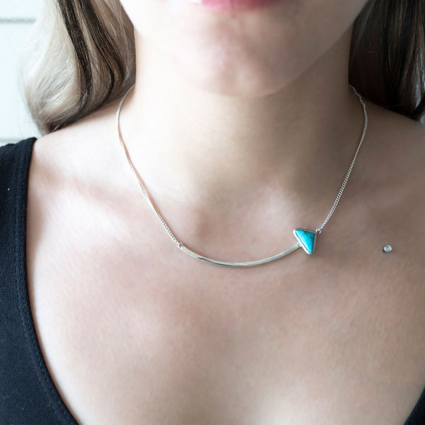 En Arrow Necklace | Turquoise with Sterling Silver
