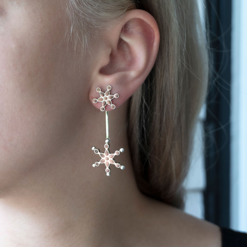 Frost Drop Earring | Gold Enamel with Sterling Silver