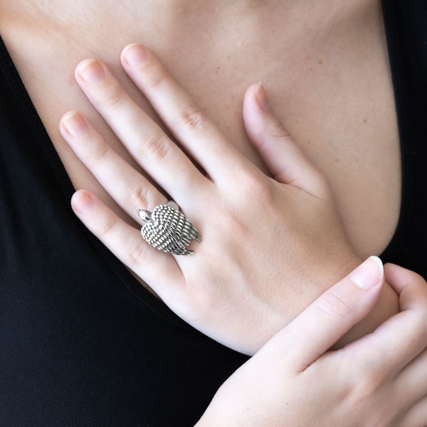 Resting Eagle Ring | Gold Plate