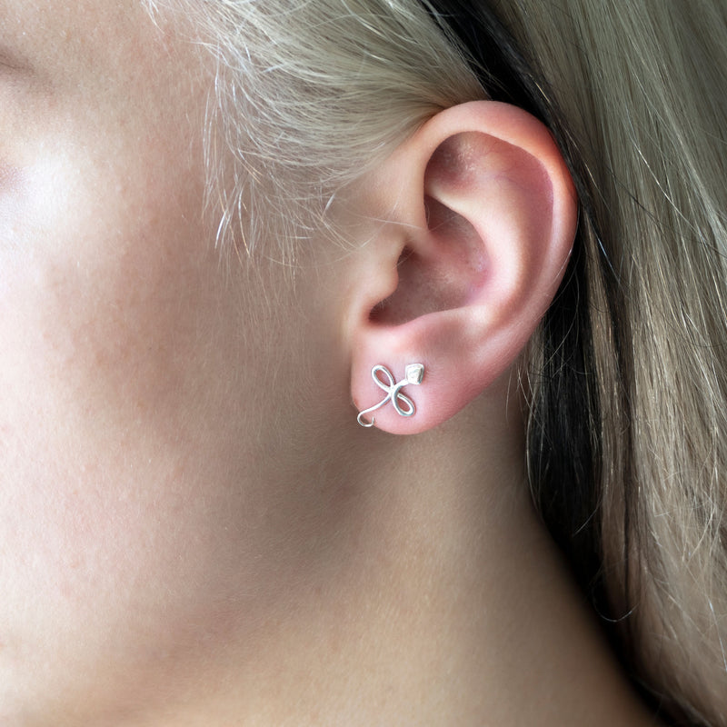 Snake Stud | 925 Sterling Silver Rose Gold Plate