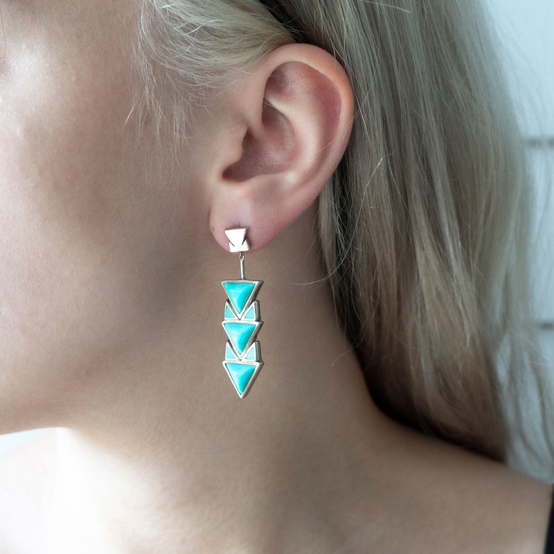 Spearhead Earrings | Turquoise and Sterling Silver