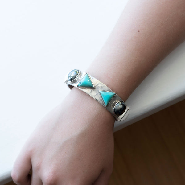 Spearhead Nubian Cuff | Turquoise and Sterling Silver