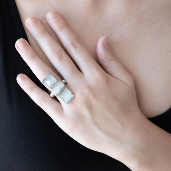 Three Brothers Ring | Sterling Silver and Bone