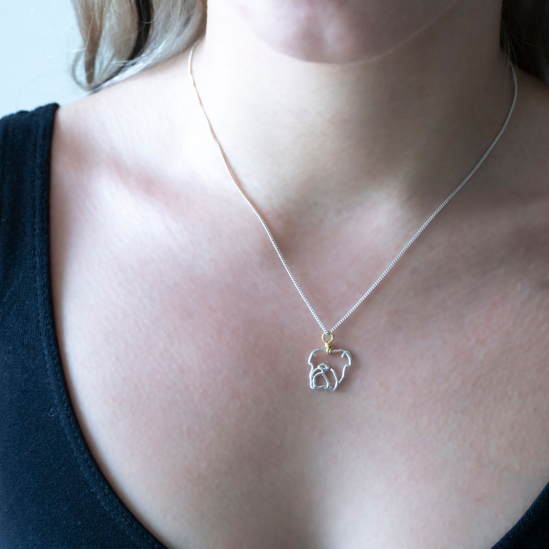 Year Of The Dog Necklace | Sterling Silver with Gold Plate