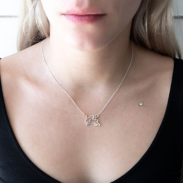 Year of The Rabbit Necklace | Sterling Silver with Gold Plate