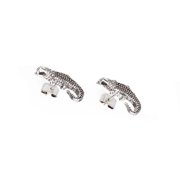 Crocodile Stud | Sterling Silver