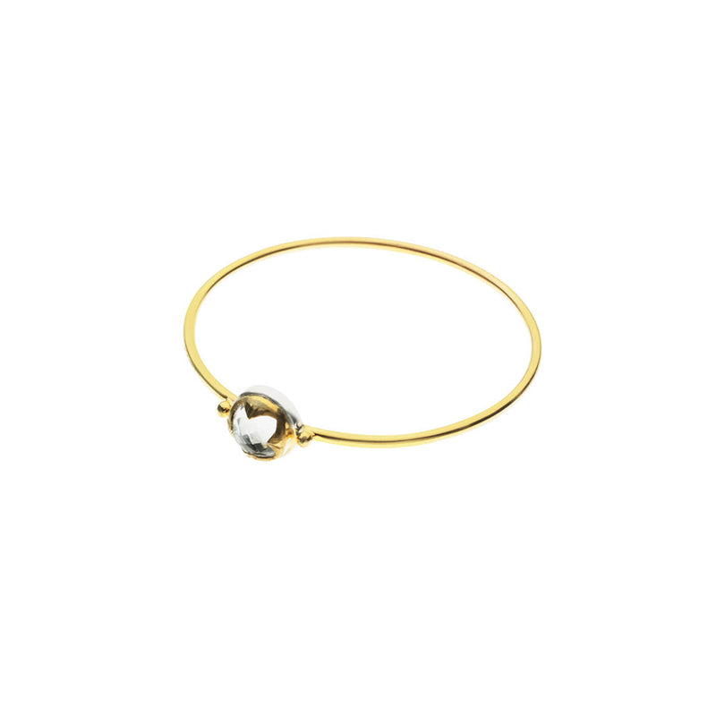 Round Stack Bangle | Crystal with Sterling Silver and Gold Plate