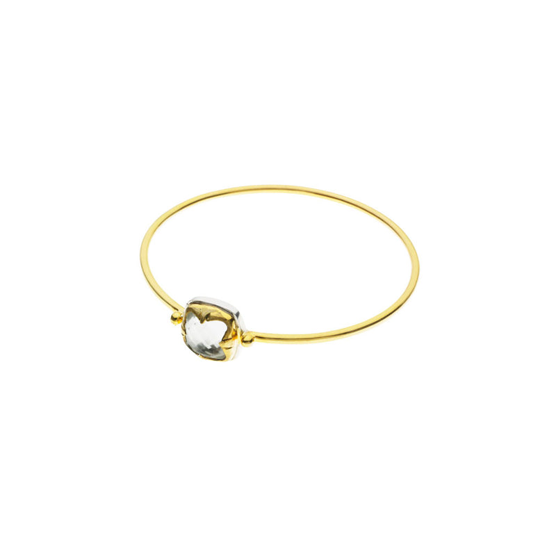 Square Stack Bangle | Crystal with Sterling Silver and Gold Plate
