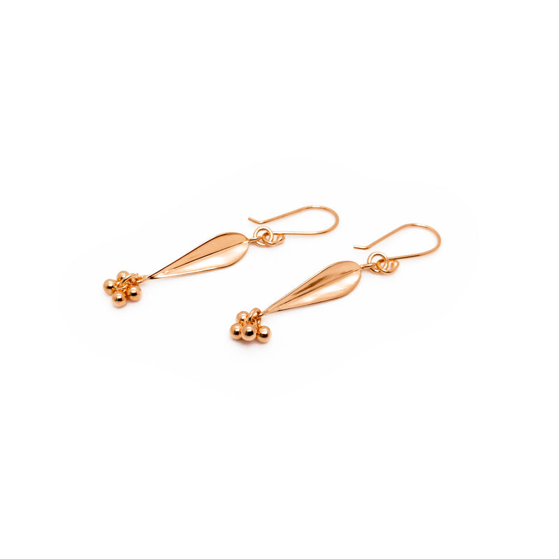 Droplet Earring | 925 Sterling Silver Rose Gold Plate