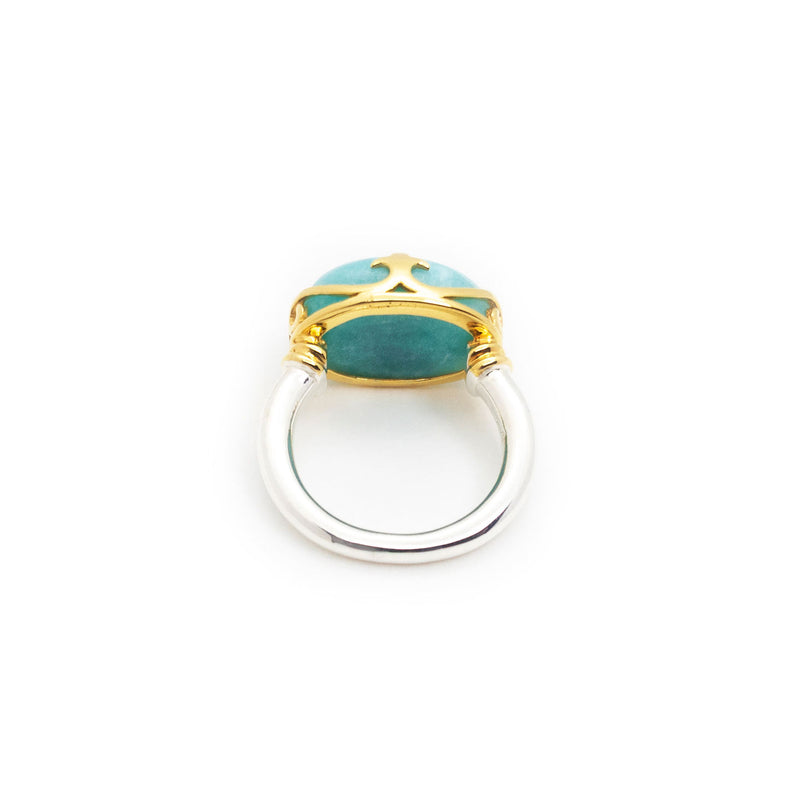 Duchess Ring | Amazonite, Sterling Silver with Gold Plate