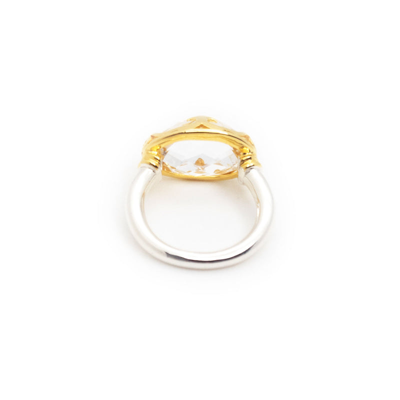 Duchess Ring | Faceted Crystal, Sterling Silver with Gold Plate