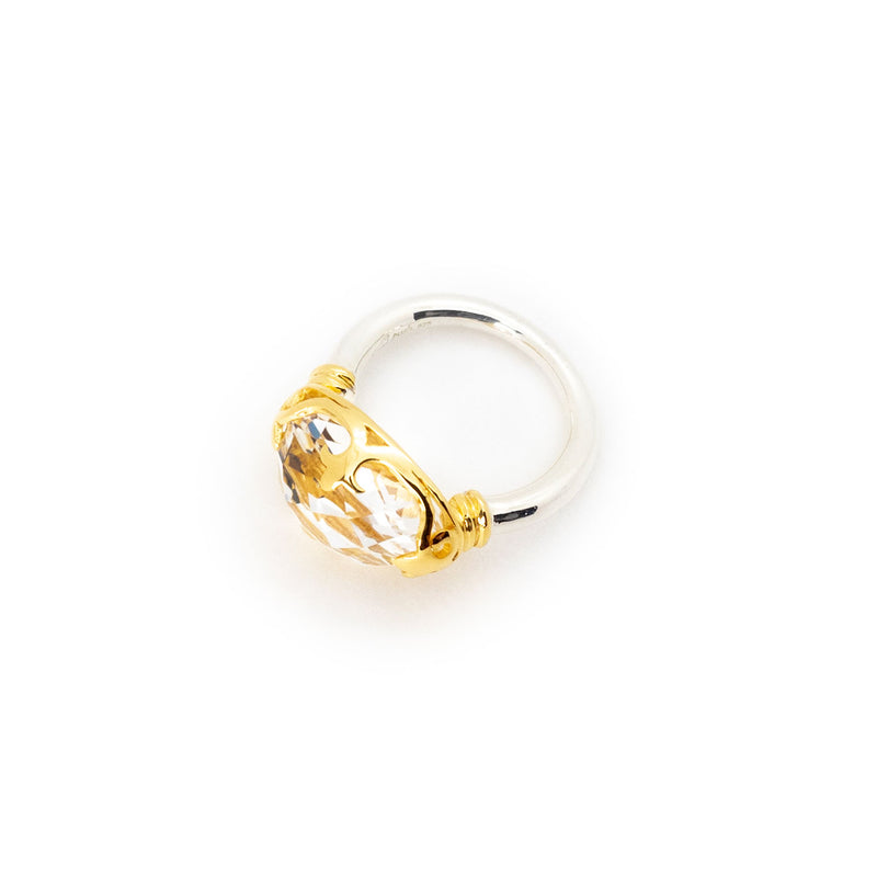 Duchess Ring | Faceted Crystal, Sterling Silver with Gold Plate