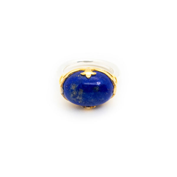 Duchess Ring | Lapis Lazuli, Sterling Silver with Gold Plate