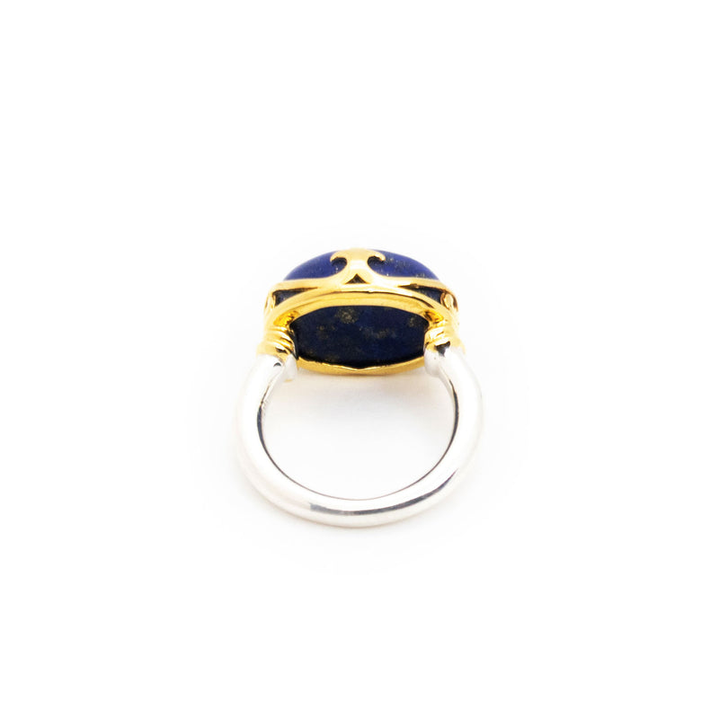 Duchess Ring | Lapis Lazuli, Sterling Silver with Gold Plate