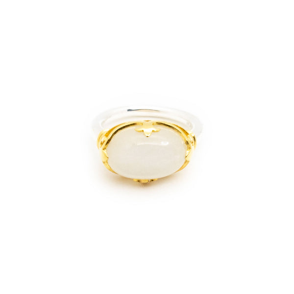 Duchess Ring | Moonstone, Sterling Silver with Gold Plate