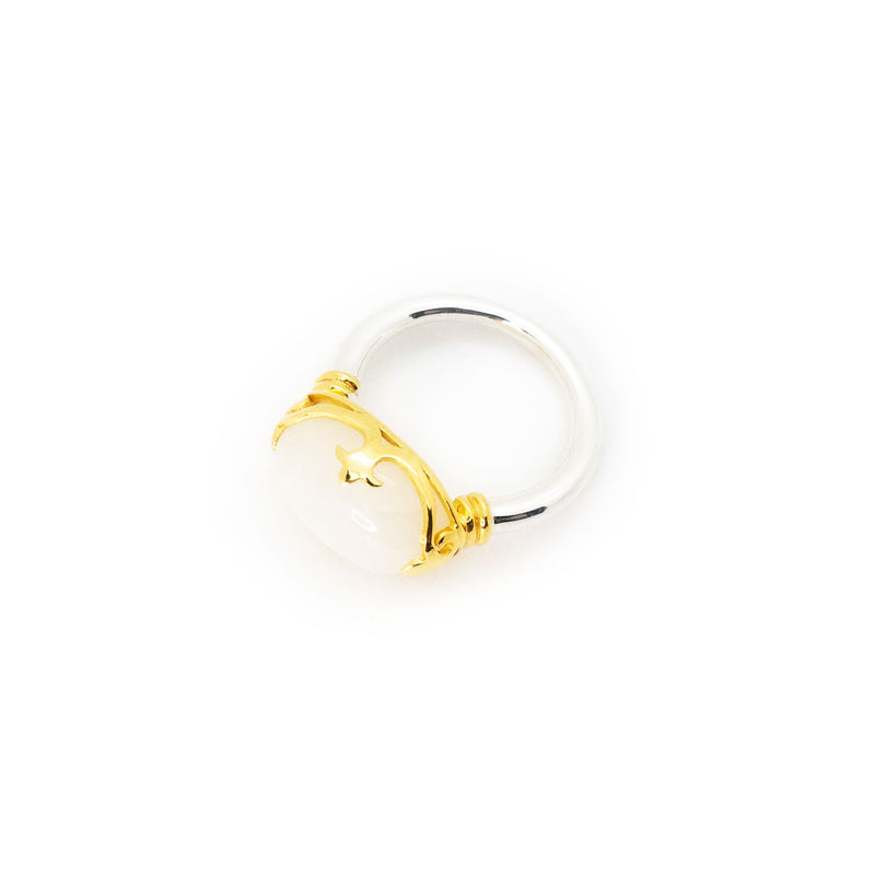 Duchess Ring | Moonstone, Sterling Silver with Gold Plate
