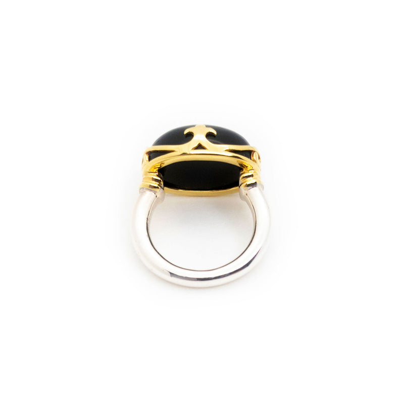 Duchess Ring | Black Onyx, Sterling Silver with Gold Plate