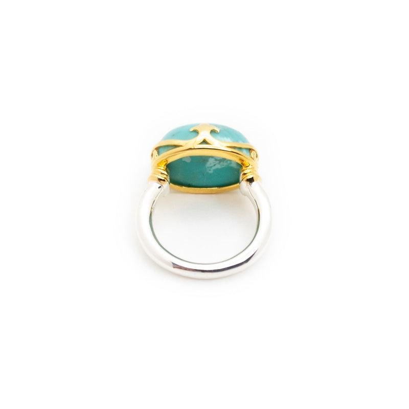 Duchess Ring | Turquoise, Sterling Silver with Gold Plate