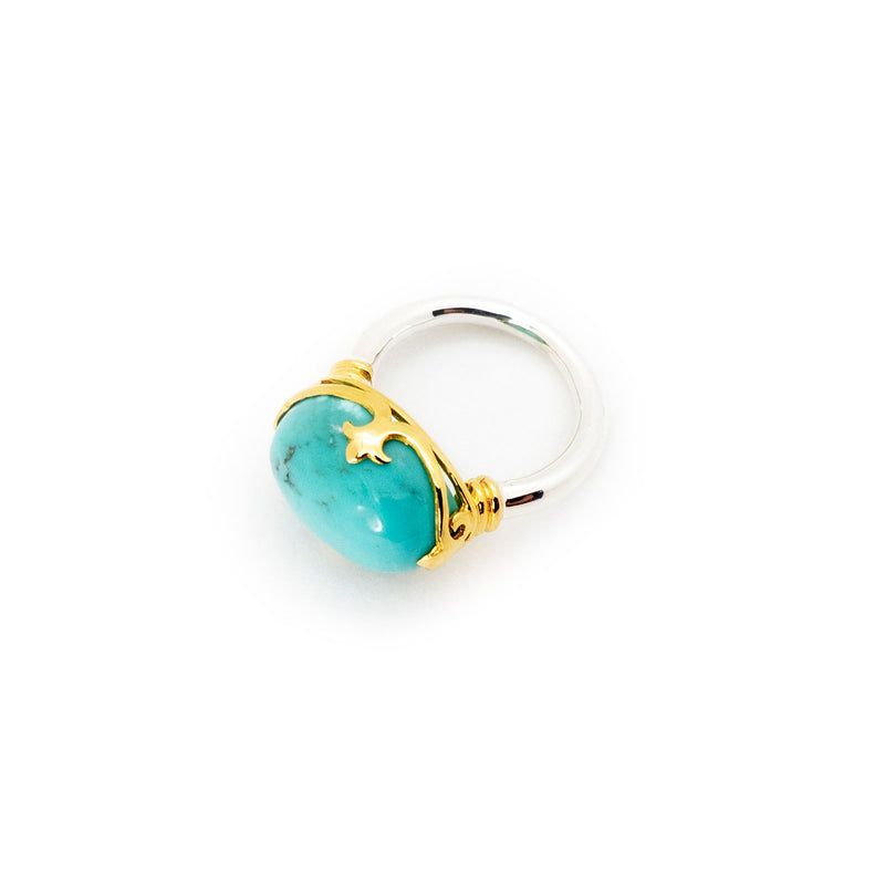 Duchess Ring | Turquoise, Sterling Silver with Gold Plate