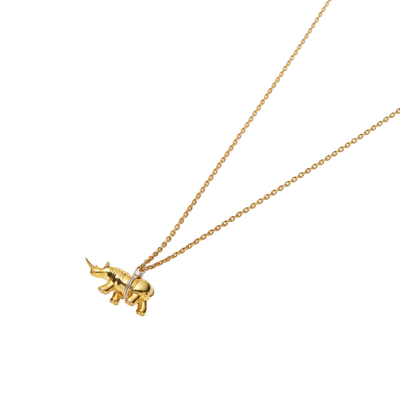 Rhino Mini Necklace | Gold Plate