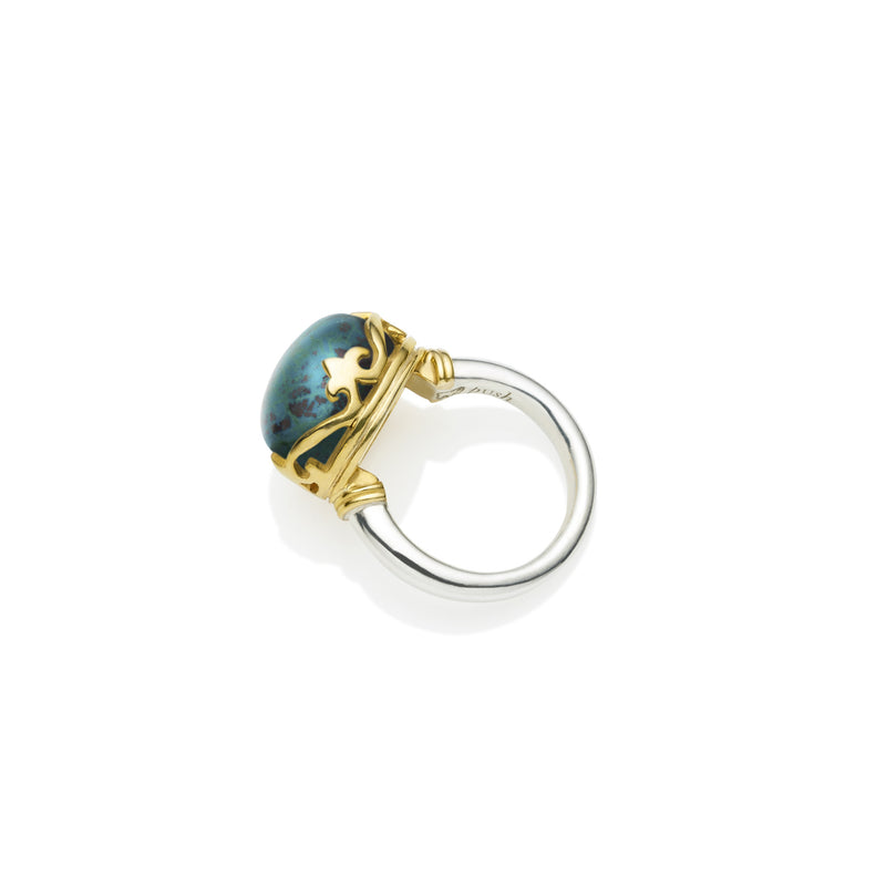 Princess Monarch Ring | Chrysocolla and Gold Plated Sterling Silver
