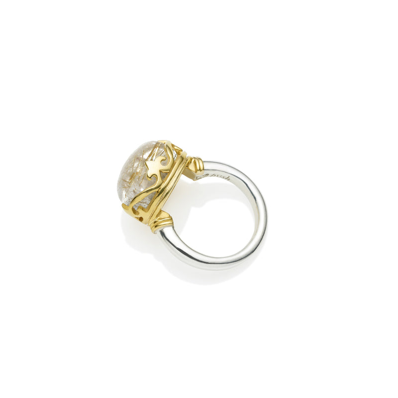 Princess Monarch Ring | Golden Rutile and Gold Plated Sterling Silver