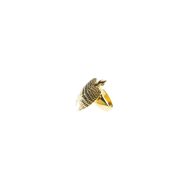Resting Eagle Ring | Gold Plate